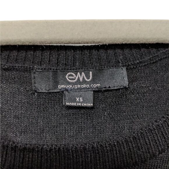 EMU AUSTRALIA 100% Merino Wool Beaded Front Scoop Neck Sweater XS - Picture 5 of 8